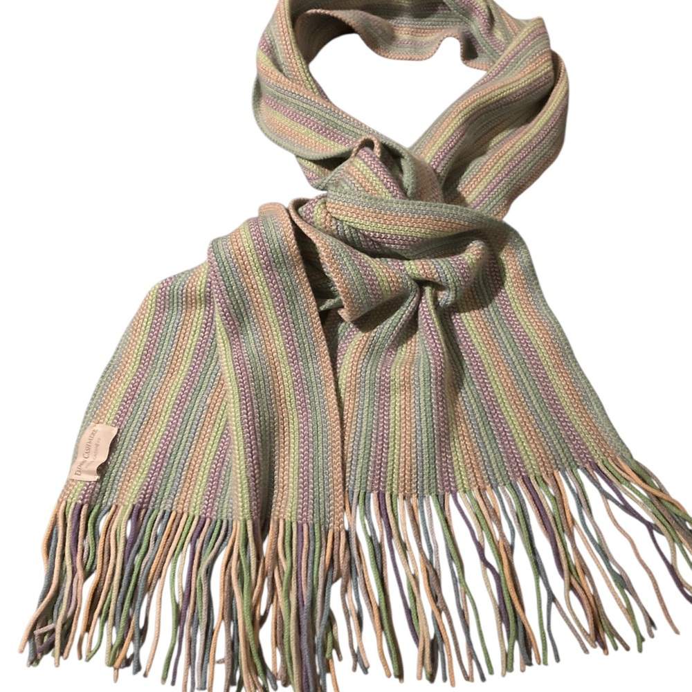 Eldon Multi Coloured Cashmere Striped Scarf with Tassels